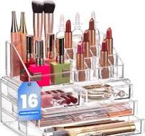 Masirs Clear Makeup Organizer - 16-Compartment Cosmetic and Jewelry Holder  with 4 Drawers - Vanity Storage Box for Makeup, Skincare, Accessories, and  ...