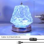 Vergissm Rotating Crystal Lamp, 16 RGB Colors Crystal Table ...
