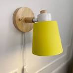 Rotating Reading Lamp with Plug - Yellow