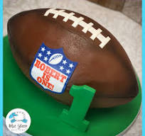 Carved Football 1st Birthday Cake