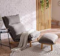 Single Wooden Lazy Leisure Sofa Chair Lounger With Cushions ...