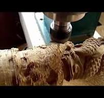 3D Wood CNC Router for wooden dragon column carving - YouTube