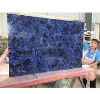 Wholesale High-End Wall Hanging Marble Panel Sodalite Blue Jasper Blue  Gemstone Slab