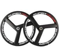 Superteam 56mm Carbon Road Bike Tri Spoke Wheelset 3 Spokes Road Cycling  Wheels