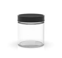 Clear Black 2 oz Jars - CR Glass | Green Rush Packaging