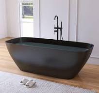 Black - Stone Resin - Freestanding Tubs - The Home Depot