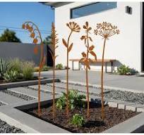 Unbrand Vintage Metal Flower Garden Stakes - Set of 5 ...