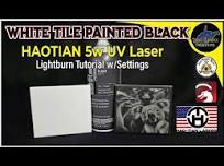 White Tile Painted Black - HaoTian UV Laser Engraving LightBurn Tutorial