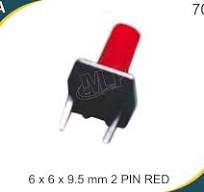 6x6x9.5 Mm Tactile Switch - Metal, 4 Pins, Red Knob Color ...