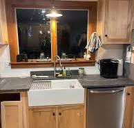 Kitchen cabinets made with prefinished birch plywood