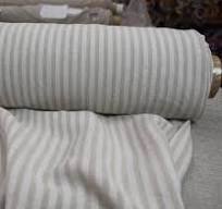 Linen/cotton 48/52% Fabric "barbara Beige Striped" 120gr/m2 ...