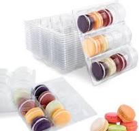Food-Grade Clear Plastic Blister Trays - Disposable Clamshell Containers  for Bakery Desserts Macaron/Cupcake/Cookie