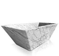 Marble Bathtub hand-carved from white Carrara Marble - Ergonomic Slope for  Ultimate Comfort and Style