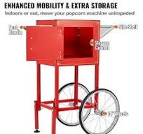 SVOPES 8 oz. Commercial Popcorn Machine 850-Watt Theater Popper on Wheels,  48-Cups per Batch,Tempered Glass Doors, Red CSBMHJ8OZ850W171EV1-0924