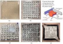 a) plastic mould, (b) interlocking bricks located in place ...