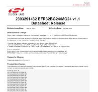 2303291432 EFR32BG24/MG24 v1.1 Datasheet Release