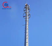 30m Telecom Antenna Monopole Tower with Galvanized