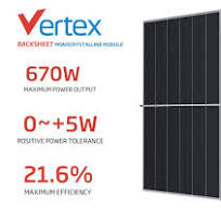 Trina 645W 650W 660W 670W Solar Panel Vertex Mono Module