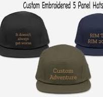 Custom Text Nylon Camper Hat, 5 Panel Nylon Adjustable Cap ...