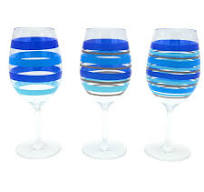 Willow Street Designs Nautical Stripe Wine Glass