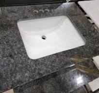 Angola Black Granite Vanity Top with Sink and Backsplash