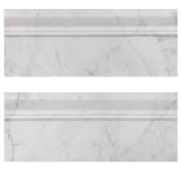 Carrara White Italian Marble Skirting Baseboard Molding Polished