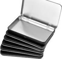 6 Pcs Metal Rectangular Hinged Tin Boxes with Lid, Mini Portable Empty Box  Container, Small Black Tin with Lid for Home or Outdoor Active Storage ...