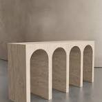 Beige Travertine Arched Console Table