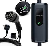 10A to UK 3 Pin | 2.2kW | Type 2 to 3 Pin Plug Portable EV Charger | Granny  Charger | 5 to 10 Metres | Charge anywhere | Free Carry Bag - 5-Metre