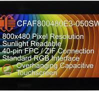 800x480 5" IPS Wide Capacitive Touchscreen TFT Display