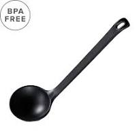 Melamine Black Matte Serving Spoon 8.75"