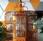 Amazon.com: KYTGFH Bamboo Carved Bird Cage Traditional ...