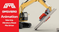 OMS Side Grip Vibratory Sheet Pile Driver Animation - #vibrohammer  #piledriving