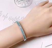 925 Silver Bracelet with Lab-Created Paraíba Tourmalines