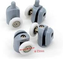 Shower Door Rollers, Set of 8 Single Shower Door  Runners/Wheels/Pulleys/Guides 23mm Diameter Home Bathroom DIY Replacement  Parts(4 Upper Rollers and 4 ...