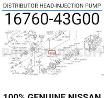 1676043G00 Nissan DISTRIBUTOR HEAD-INJECTION PUMP