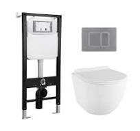 Eridanus 2-Piece 0.8/1.6 GPF Dual Flush Elongated Wall Hung Toilet with  Concealed In-Wall Toilet Tank in White (Seat Included) ERI-WT421-0