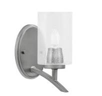Siena 4 in. 1-Light Graphite Sconce with 4 in. Smoke Bubble ...