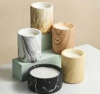 Beautiful marble ceramic candle container - Candle Vessels ...