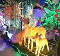 Toprex Decor Customizable LED 3D Design Life-Size Outdoor Fiberglass Resin  Deer Sculpture with Christmas Motif Lights