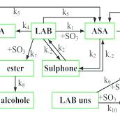 Reaction network of sulphonation process. | Download ...