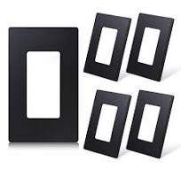 ELEGRP Matte Black 1-Gang Screwless Decorative Wall Plates ...