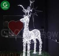 Factory 2m White 3D Deer Motif Light for Commercial Event Xmas Holiday  Festive Project Decoration