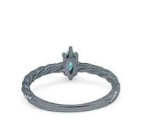 Vintage Style Twisted Band Marquise Cut Ring Black Tone ...