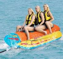 Costway Yellow 3-Person Inflatable Banana Boat with Boating and Water  Sports 3 EVA-Padded Seats HCST01999