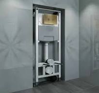 1.20m Pre Wall WC Frame with Cistern & Brushed Brass Flush Plate System
