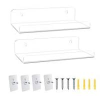 Amazon.com: WANLIAN 8 Inch Clear Acrylic Shelves for Wall No ...