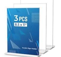 Amazon.com: 3 Pack Acrylic Sign Holder 8.5 x 11 Inches ...