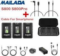 MAILADA S800 S800L Pro 2.4G Wireless Lavalier Microphone Charging Box System