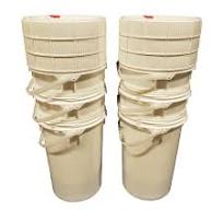 6.5 Gallon Screw Top Round Plastic Buckets w/ Plastic Handle & Lid | 6 Pack